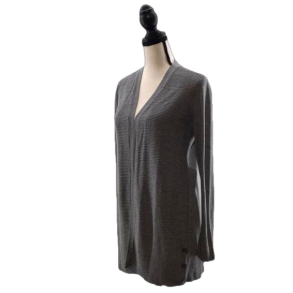 WORTHINGTON Gray Long Sleeve Open Front Cardigan Knit Sweater — Sz Small